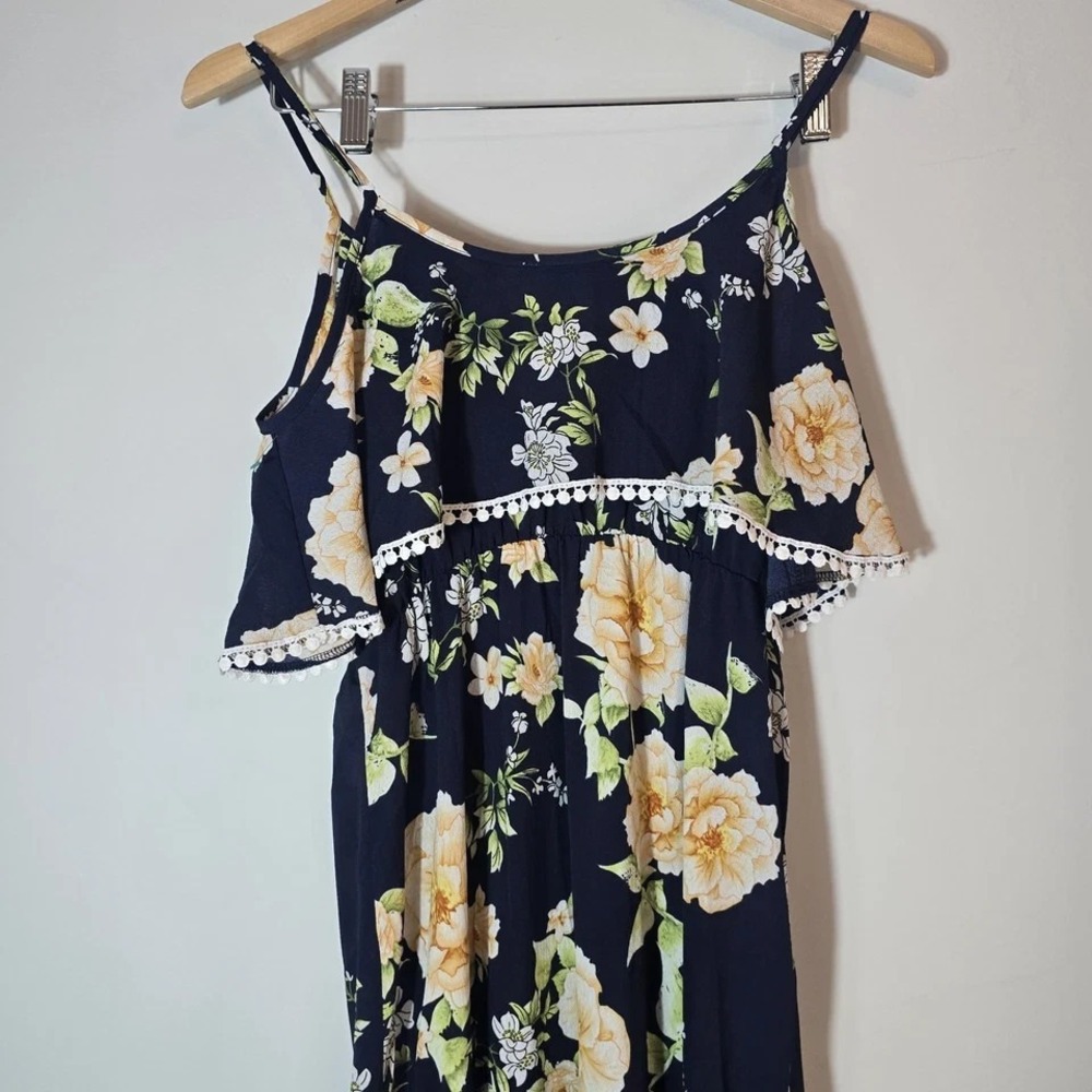 NWT Cupshe Womens Floral Flowy Maxi Dress Small Feminine Coastal Vacation Boho - Picture 8 of 10